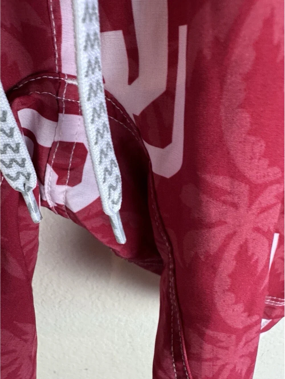 Wes and Willy Men's M Oklahoma Sooners OU Swim Trunks Red/White Drawstring